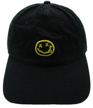 Nirvana Hat Cap Strap Back Mens One Size Black Smiley Face Rock Band Logo